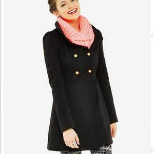 Hooded Black Peacoat Aeropostale